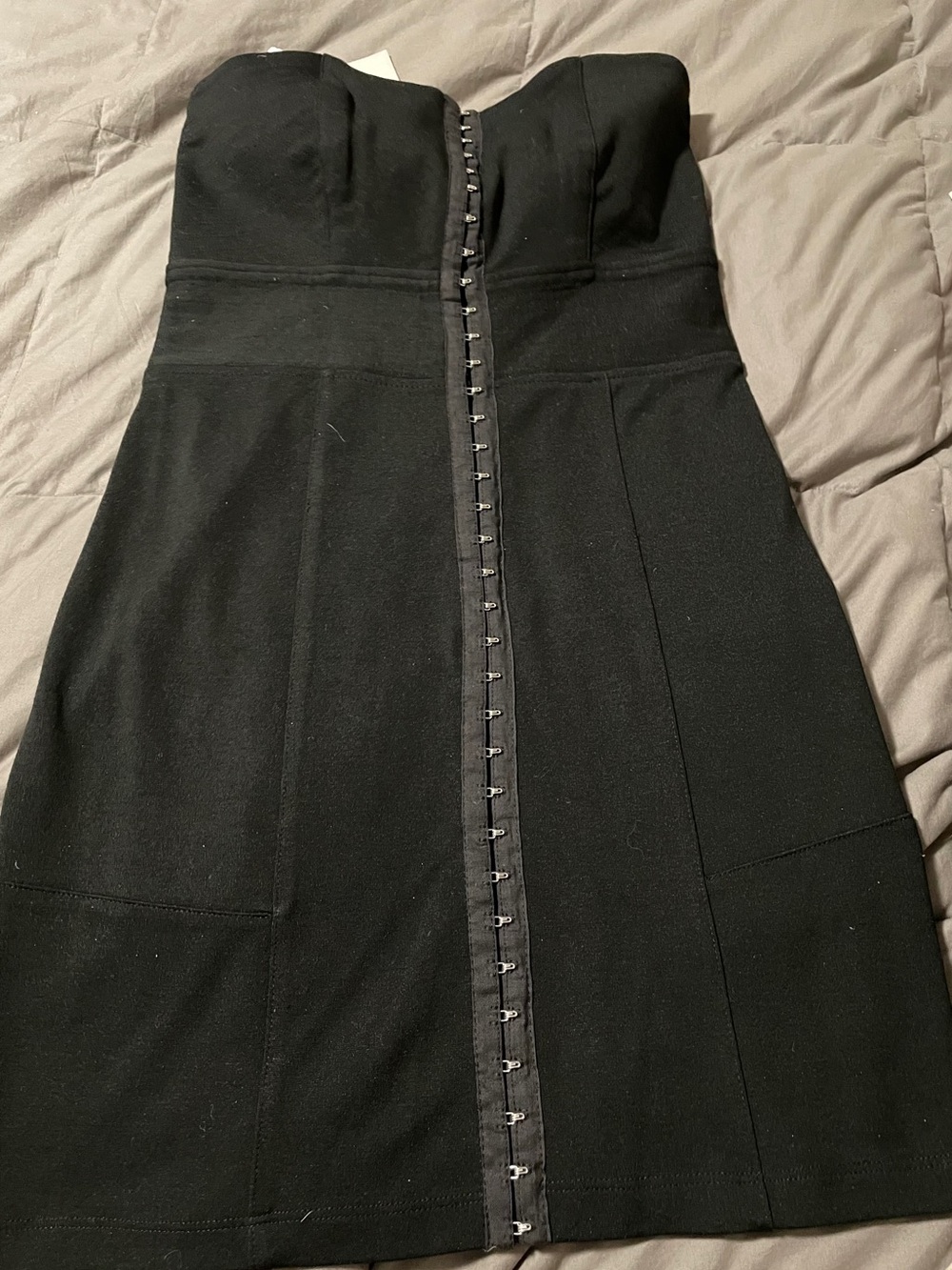 NEW W/tags Bebe Black short corset tube dress size S, soft, hook & eye women’s